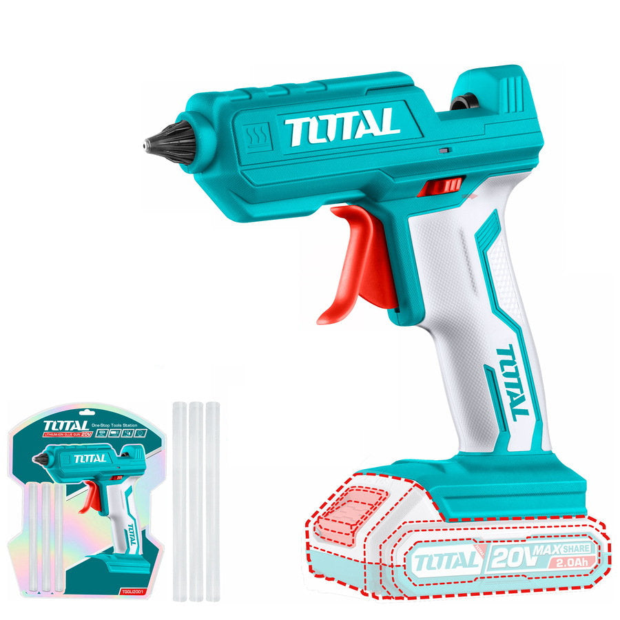 TOTAL 20V Cordless Hot Glue Gun Precision & Power No Battery