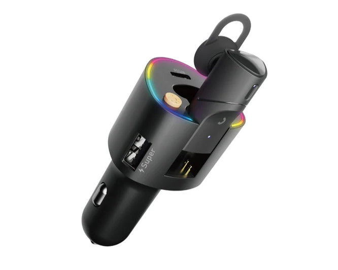 Lenyes CA888 شاحن سيارة سريع مزدوج USB – أسود