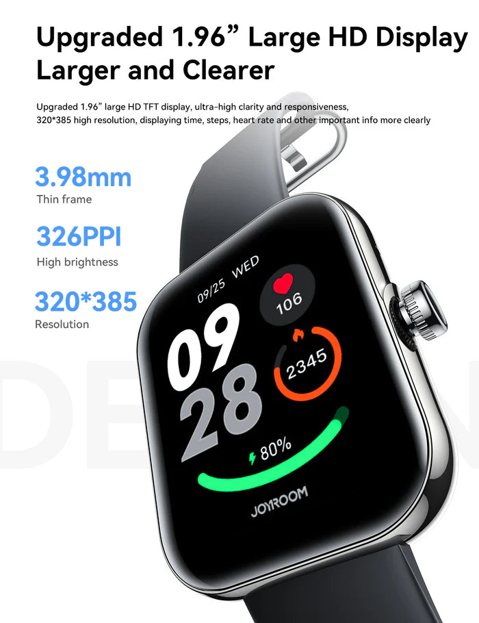 JOYROOM JR FT5 Plus Smart Watch Calls & Notifications - Black & Rose Gold JOYROOM JR FT5 Plus Smart Watch Calls & Notifications - Black & Rose Gold