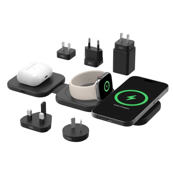 Belkin 3-in-1 Magnetic Wireless Charging Travel Pad with Qi2 15W WIZ024hqBK Belkin 3-in-1 Magnetic Wireless Charging Travel Pad with Qi2 15W WIZ024hqBK
