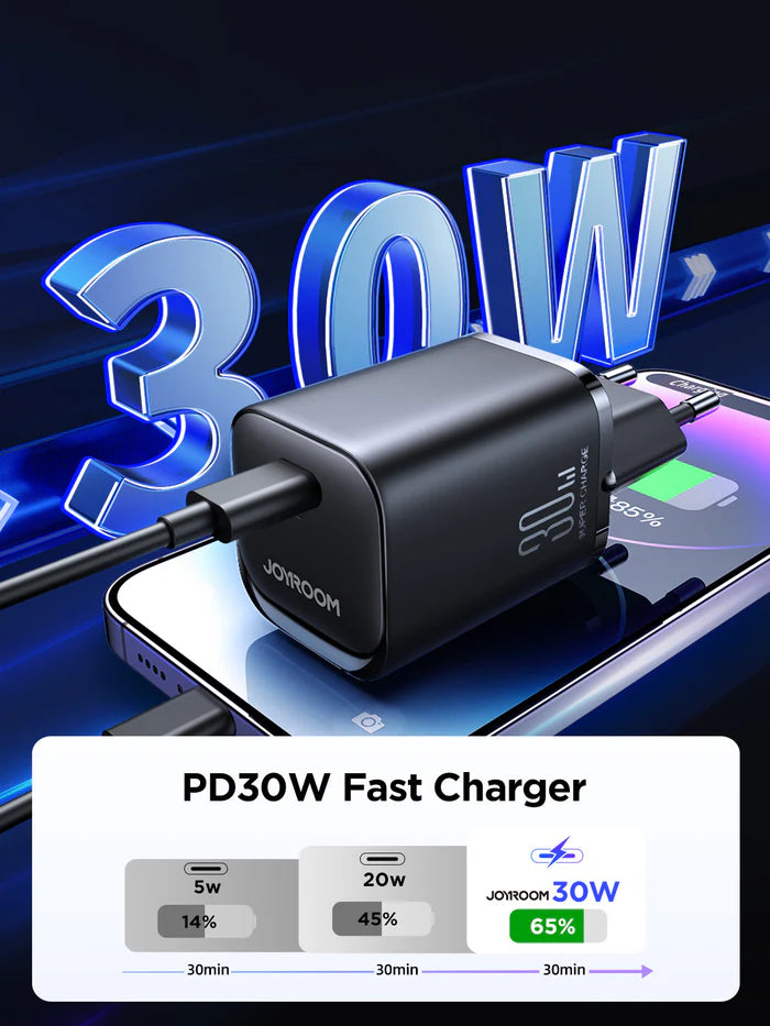 JoyRoom Speed Series PD 30W Single Port Charger-  Black