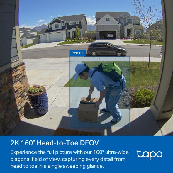 Tapo D210 Smart Video Doorbell | 2K Clarity & 6-Month Battery