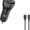 شاحن سيارة Green Lion بقوة 40 واط + كابل USB-A إلى Lightning