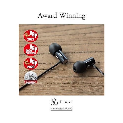 Final E2000 In-Ear Headphones - Hi-Fi Sound & Hi-Res Quality