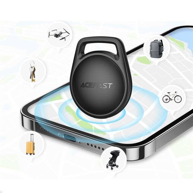 ACEFAST S2 Button Tracker – 4-Pack | Apple Find My | MFi Certified | 12-Month Battery | Keys, Bags & Bike Locator