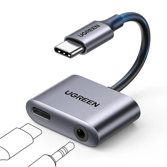 محول يوجرين  – USB-C إلى 3.5mm + شحن سريع 60W 