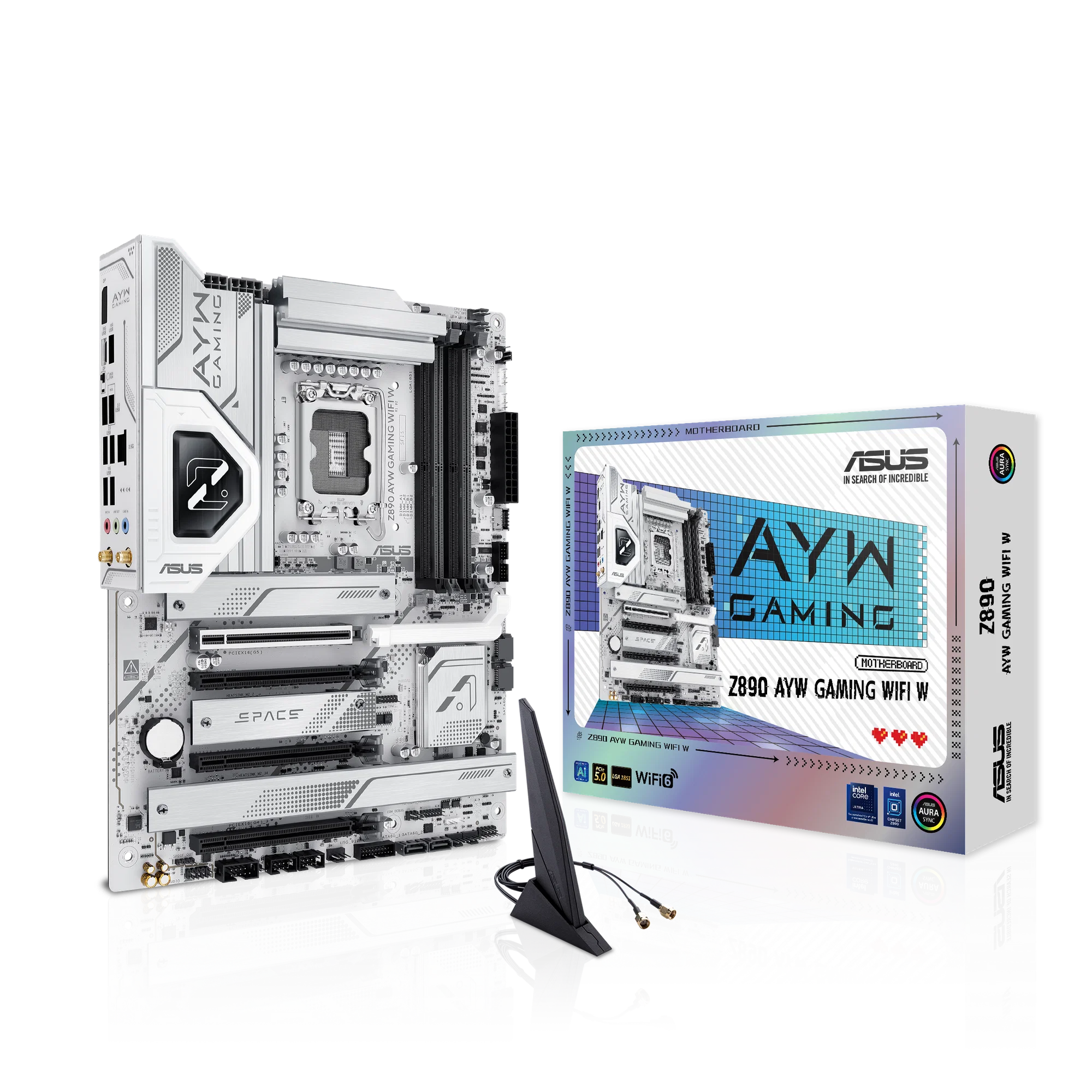 ASUS Z890 AYW Gaming WiFi W – ATX Motherboard | Intel LGA1851, DDR5, PCIe 5.0, AI-Ready