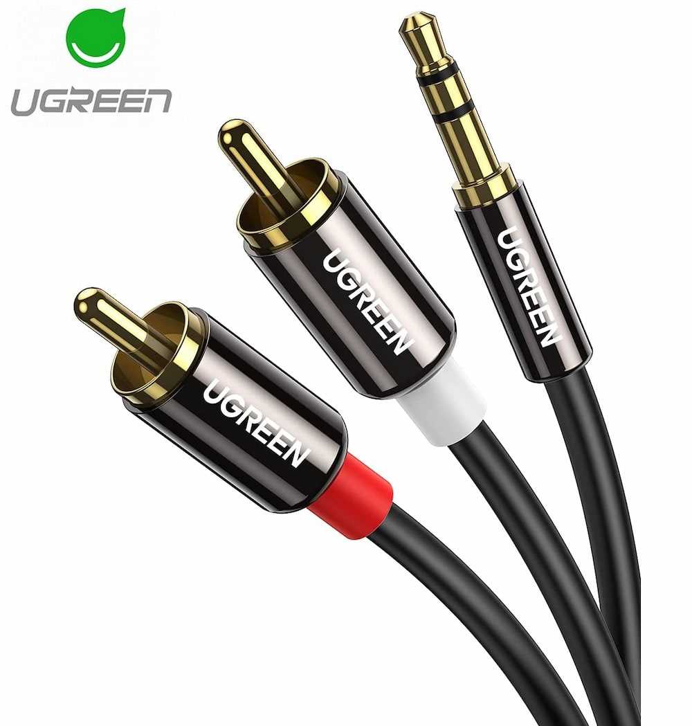 UGREEN 3.5mm Male to 2RCA Male Cable 1.5m (Black)  AV116. 10583