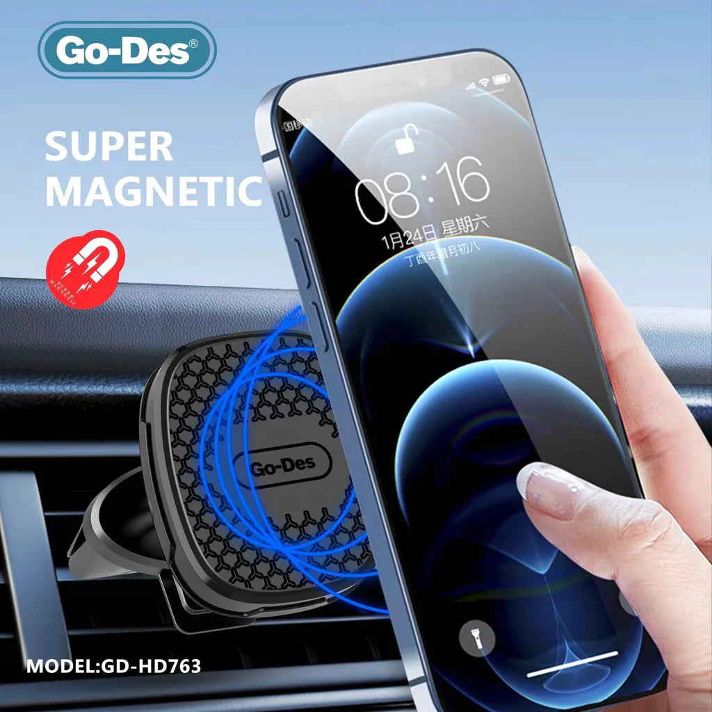 Go-Des Magnetic Car Phone Holder Stand Multifunctional Universal Magnet Wall Mobile Phone Holder
