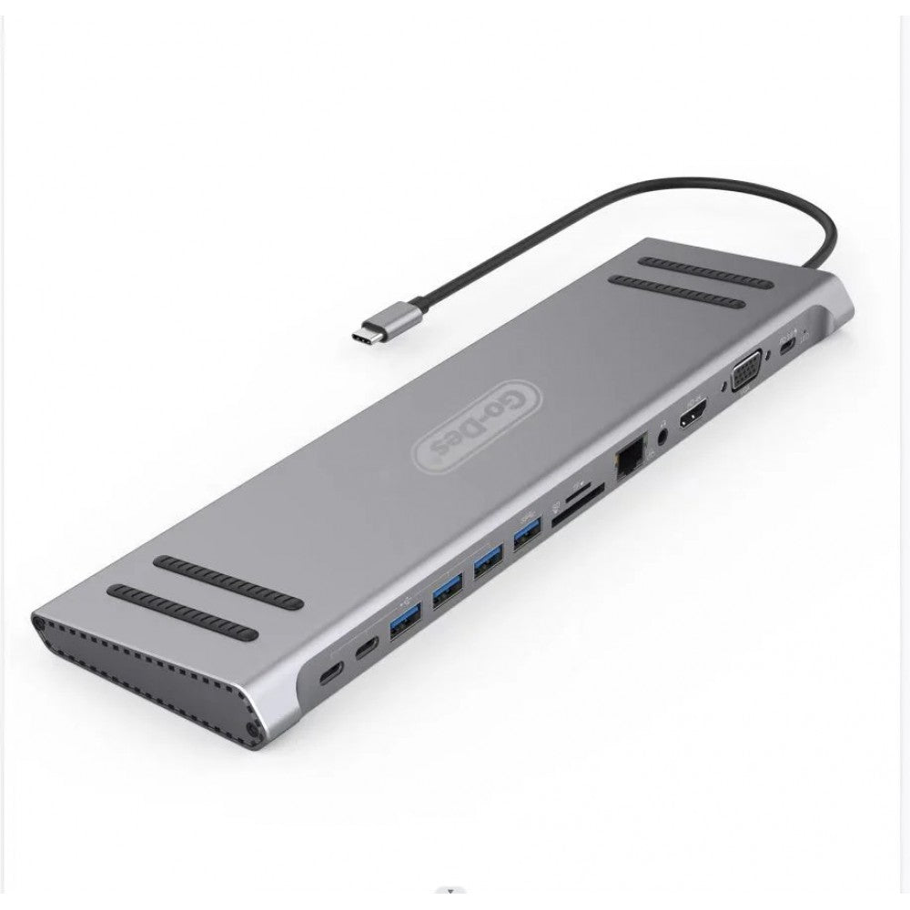 Go-Des 14 in 1 USB-C Multi Function Docking Station