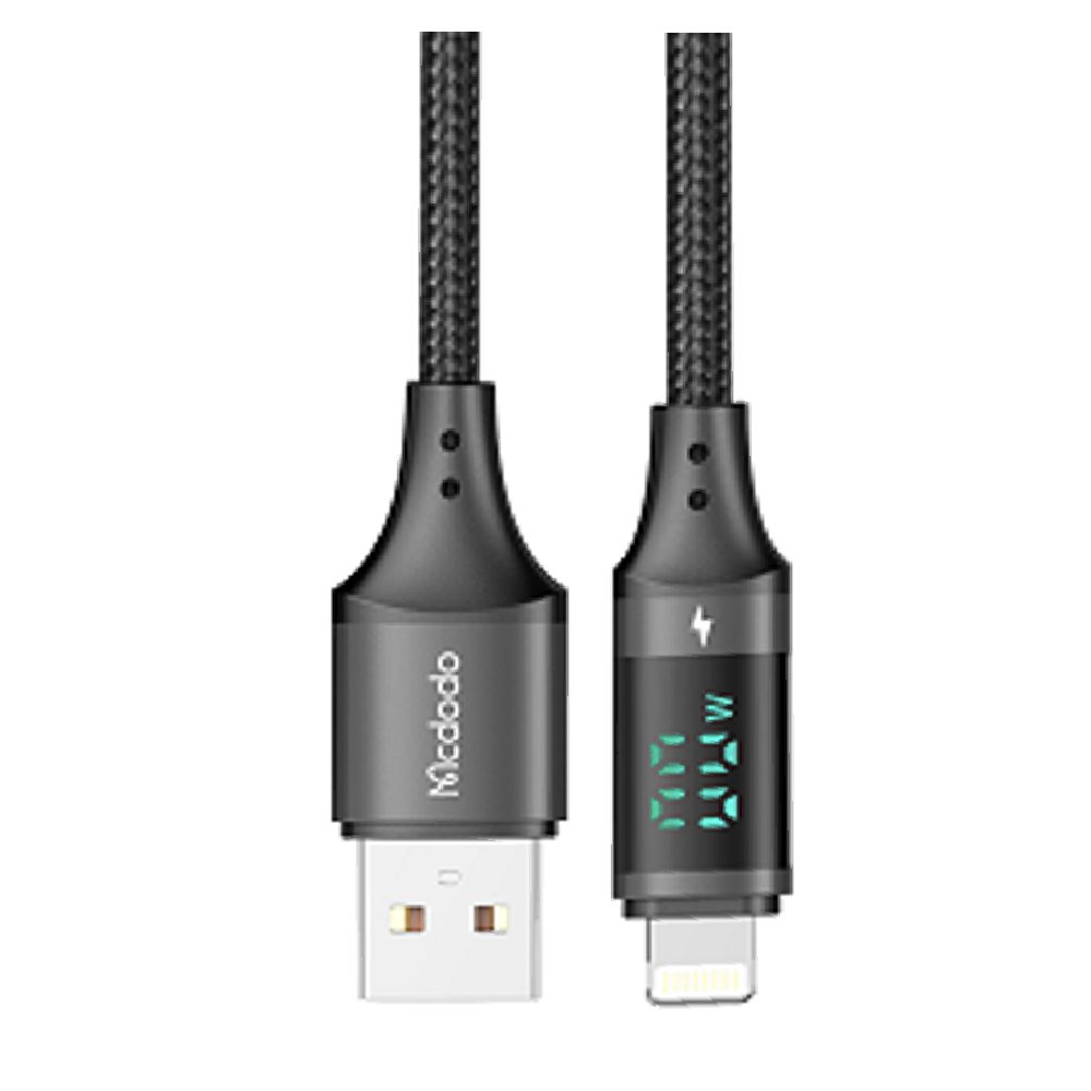 MCDODO Lightning 1.2M Digital Display Fast Charging Data Cable - Black