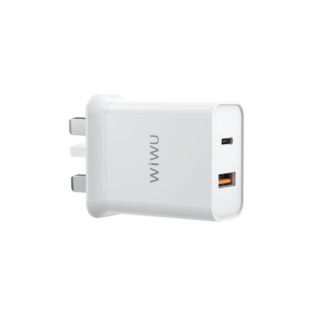 WiWU Dual USB Quick Wall Charger 20W Fast Charging For Smart Phone - White