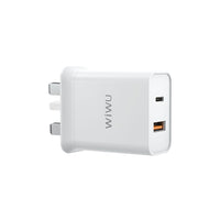 WiWU Dual USB Quick Wall Charger 20W Fast Charging For Smart Phone - White
