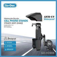 Go-Des Waterproof Bike Phone Holder Flexible & Adjustable Motorcycle Mount