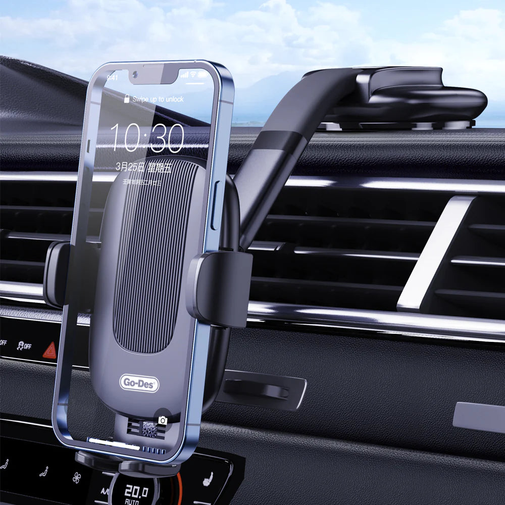 حامل هواتف ذكية يعلق على لوحة القيادة من جو ديس برافعة قابلة للتمدد