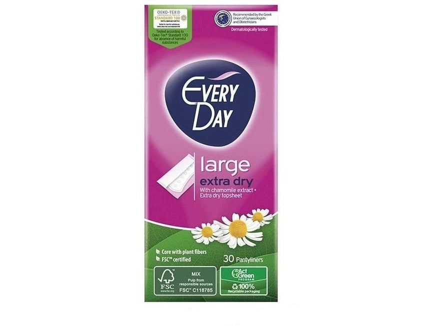 EveryDay Extra Dry Daily Pads – Large Size with Chamomile Extract – 30 pcs