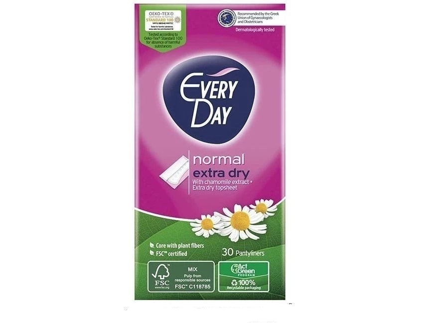 EveryDay Extra Dry Daily Pantyliners – Chamomile Extract, Normal Size – 30 pcs