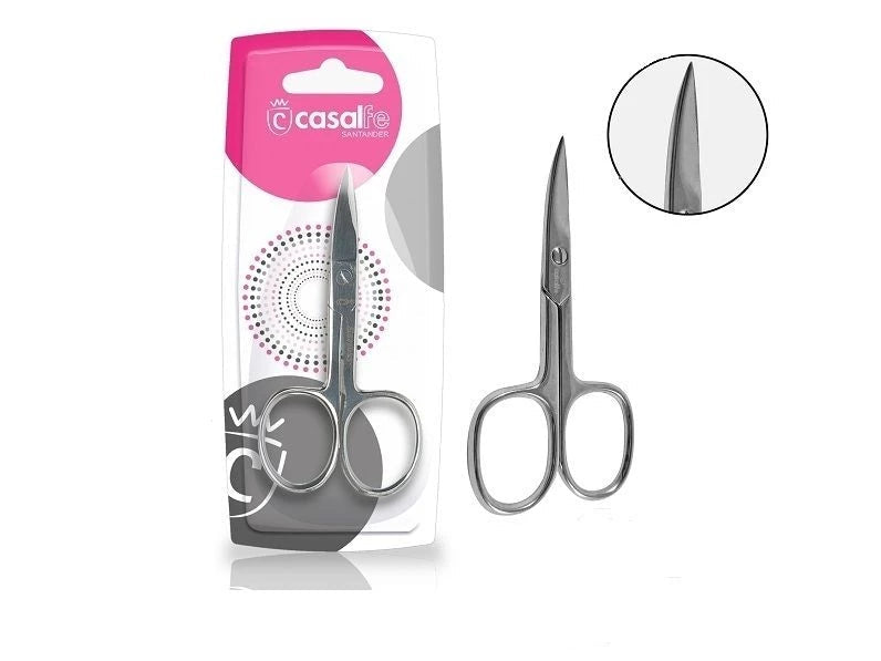 Curved Chrome Nail Scissors – Square Ring Handle Precision