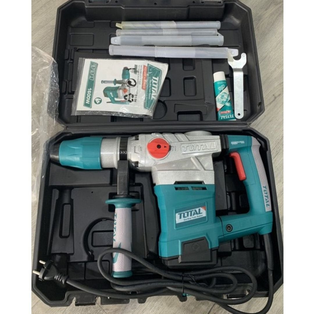 Total 1600W Rotary Hammer High Power for Heavy-Duty Drilling Total 1600W Rotary Hammer High Power for Heavy-Duty Drilling
