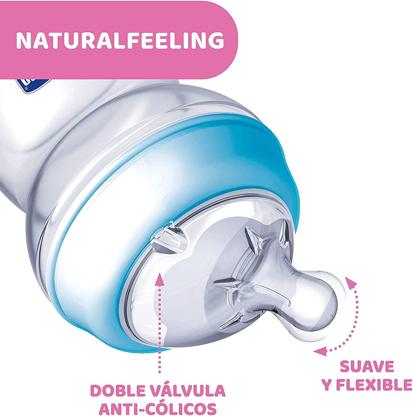 Chicco Natural Feeling Bottle 150ml Anti-Colic 0M+ - Blue Chicco Natural Feeling Bottle 150ml Anti-Colic 0M+ - Blue