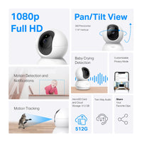 TP-Link Tapo C200Cكاميرا بانورامية/إمالة | دقة 1080 بكسل، رؤية ليلية