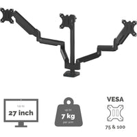 Fellowes Platinum Series Adjustable Triple Monitor Arm - Black