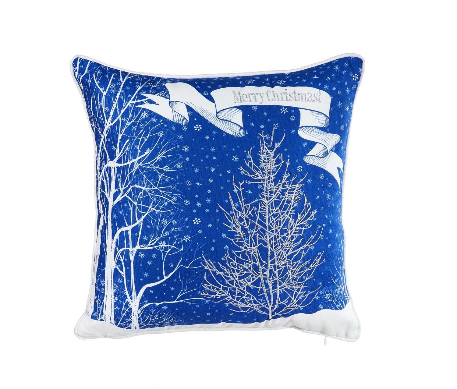 ARMN Azure Embroidered Pillow Cover – Elegant White & Blue