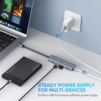 محول UGREEN ذو 4 منافذ USB 3.0 من النوع C مع منفذ Micro USB