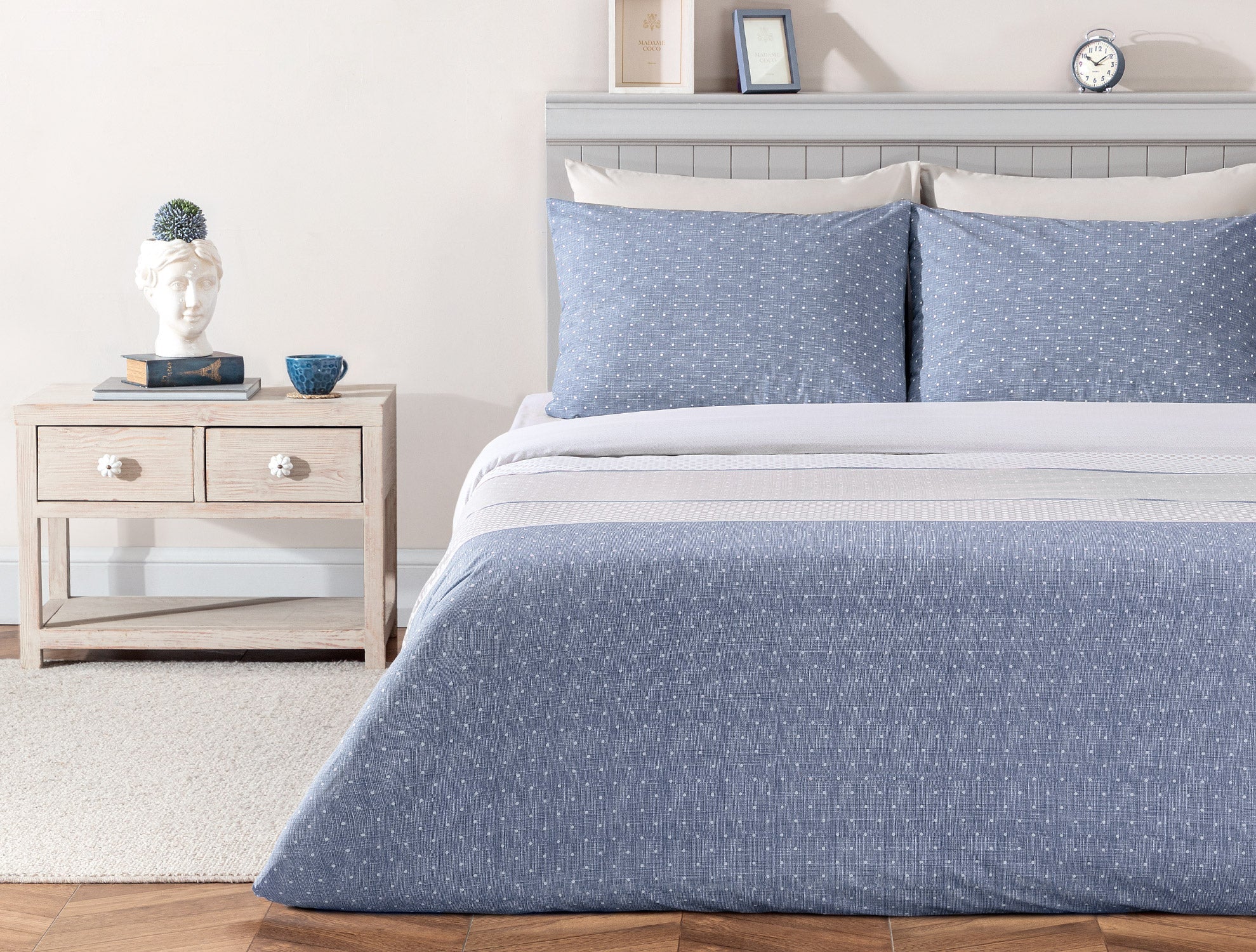 Hugo Single Size Ranforce Duvet Cover Set - Fitted - Madame Coco JO