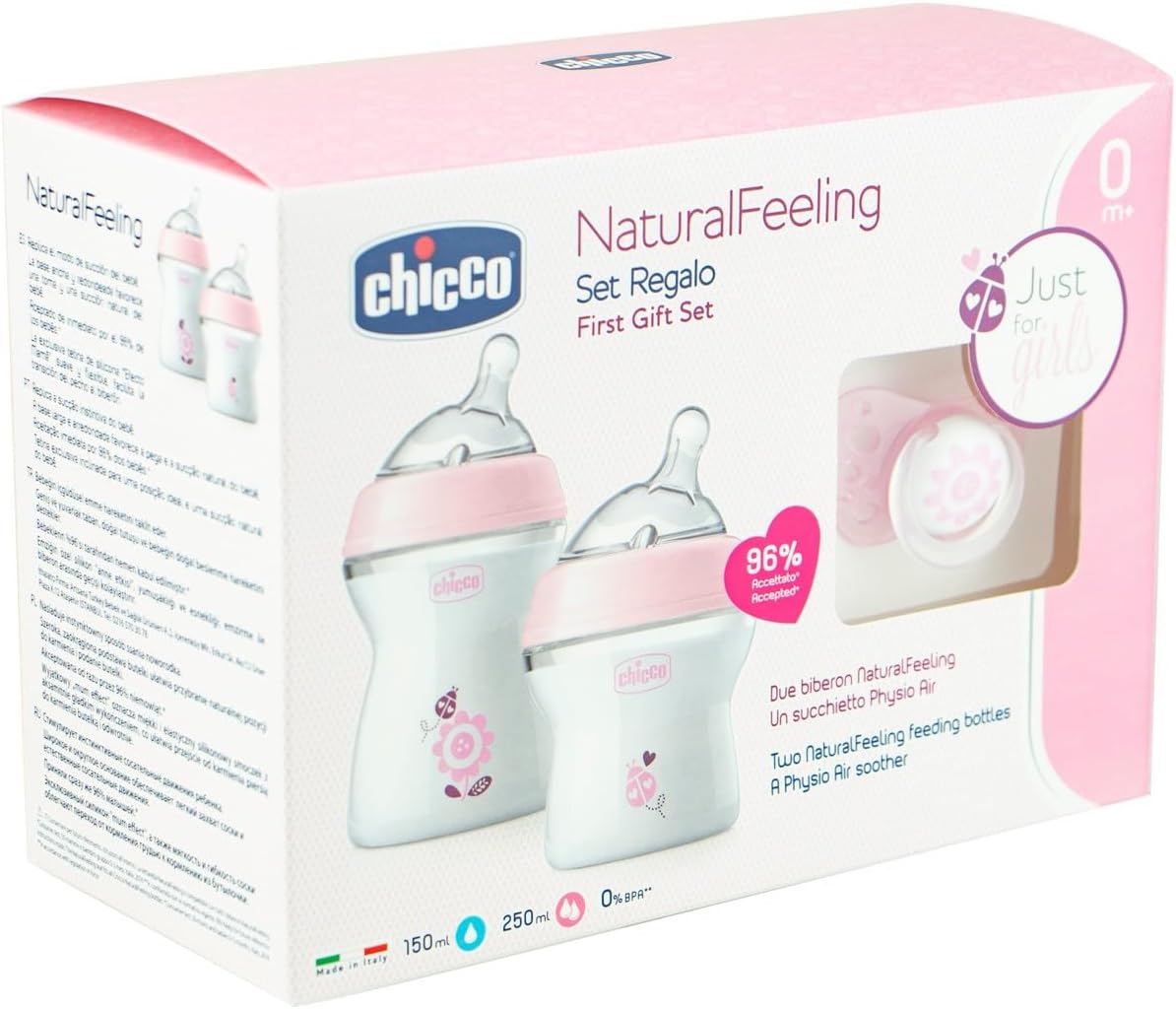 مجموعة هدايا Chicco Natural Feeling للأطفال البنات - وردي