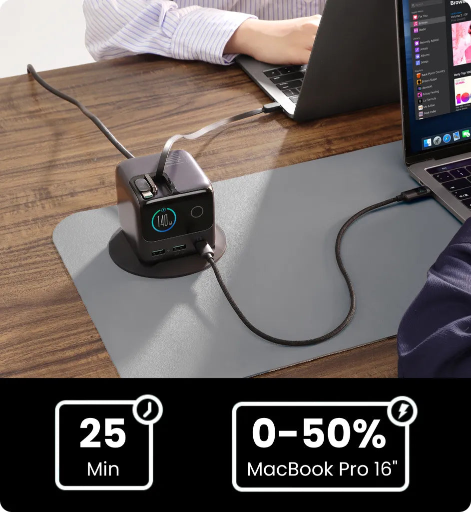 شاحن Joyroom PODIX 140W 5‑in‑1 GaN – محطة شحن متعددة