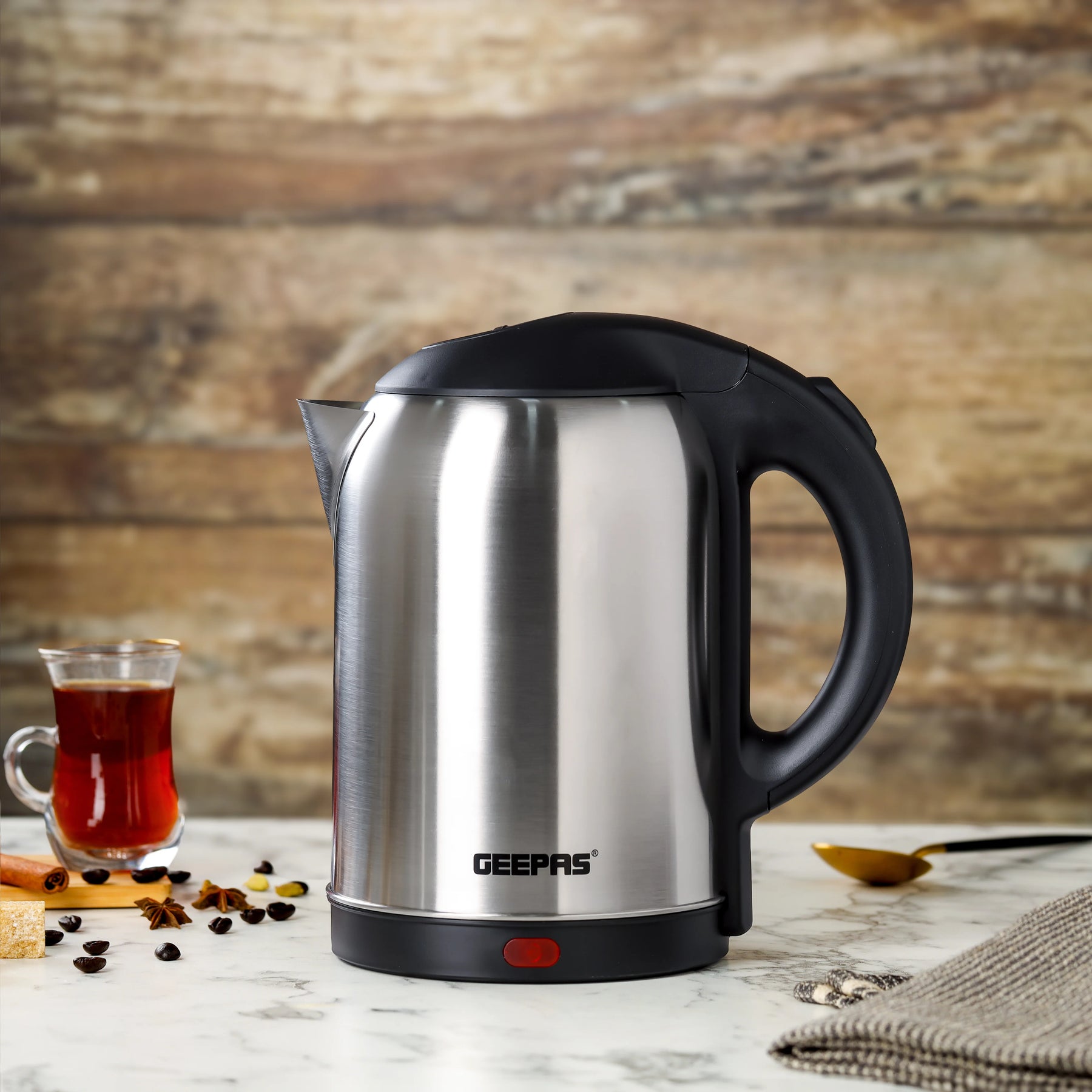 Geepas Stainless Steel Electric Kettle 1.8L Auto Shut-Off Geepas Stainless Steel Electric Kettle 1.8L Auto Shut-Off
