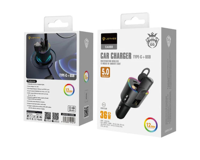 Lenyes CA888 Dual USB Car Charger – Black Lenyes CA888 Dual USB Car Charger – Black