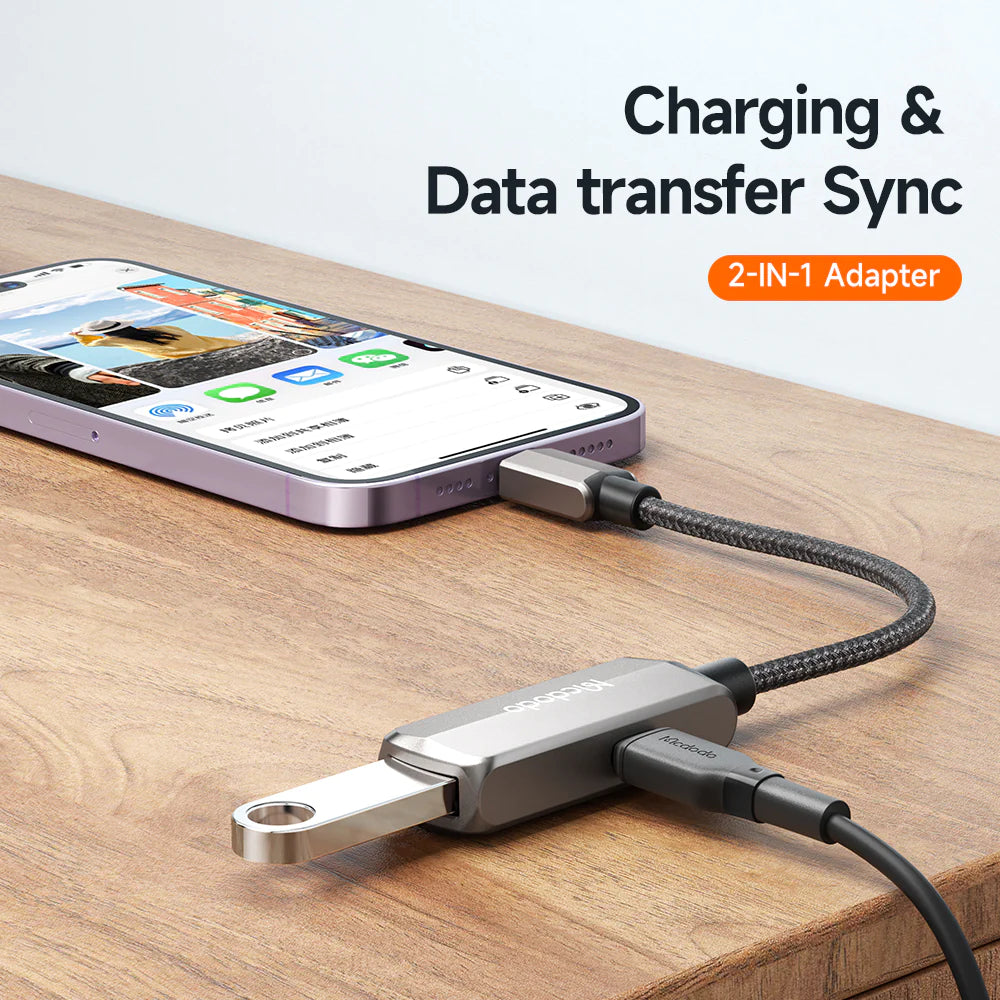 Mcdodo OTG 2 in 1 Converter Lightning to USB A 3.0 - Black Mcdodo OTG 2 in 1 Converter Lightning to USB A 3.0 - Black