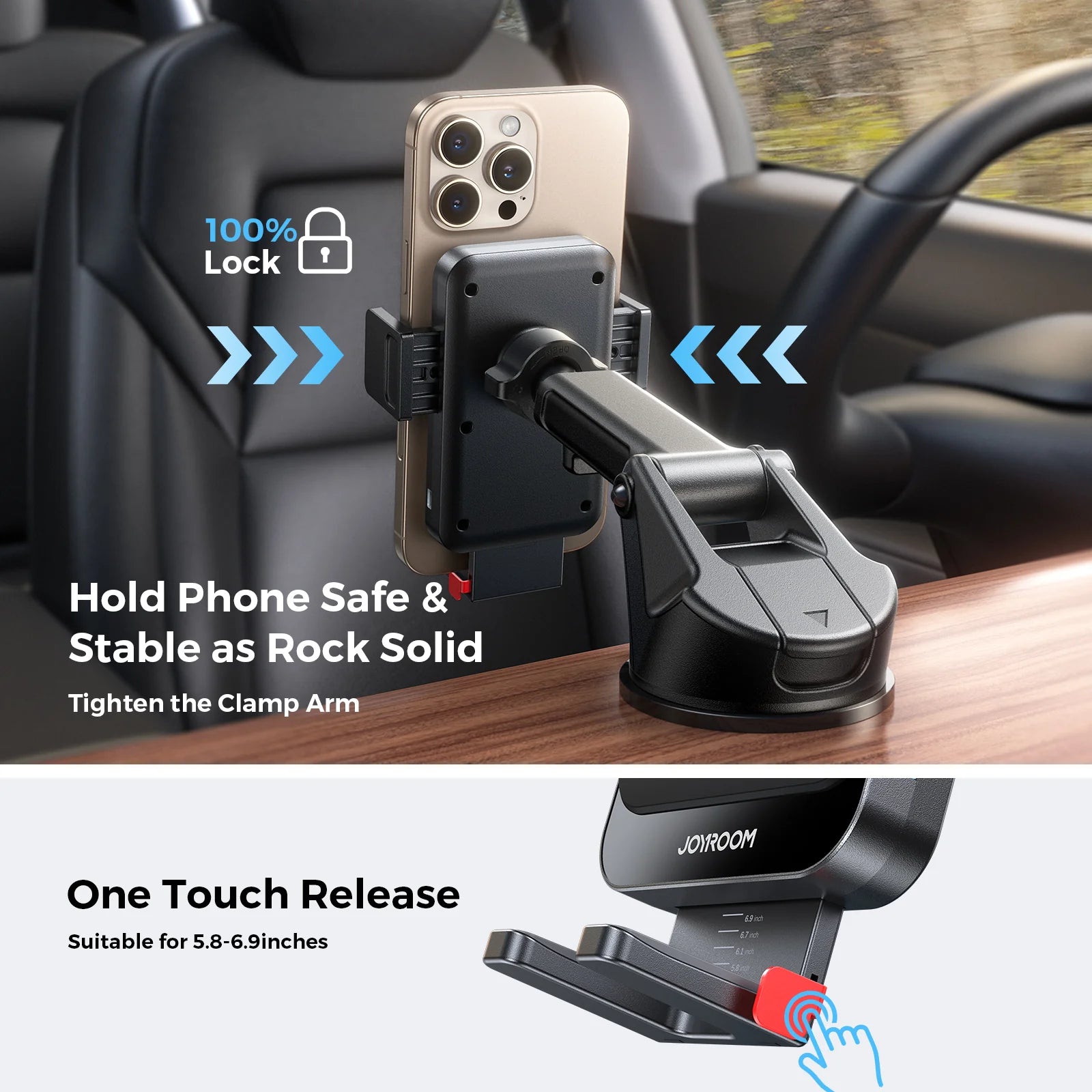 JOYROOM JR-ZS241S Wireless Car Charger Holder – Black