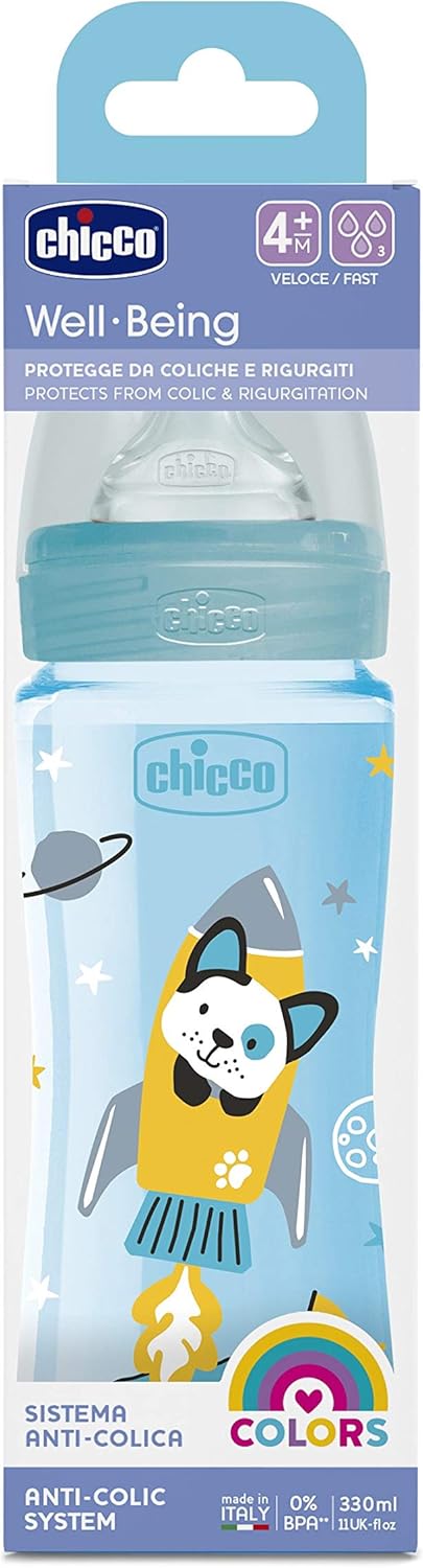 Chicco Anti-Colic BOTTLE WB PP BOY 330ml FAST SIL