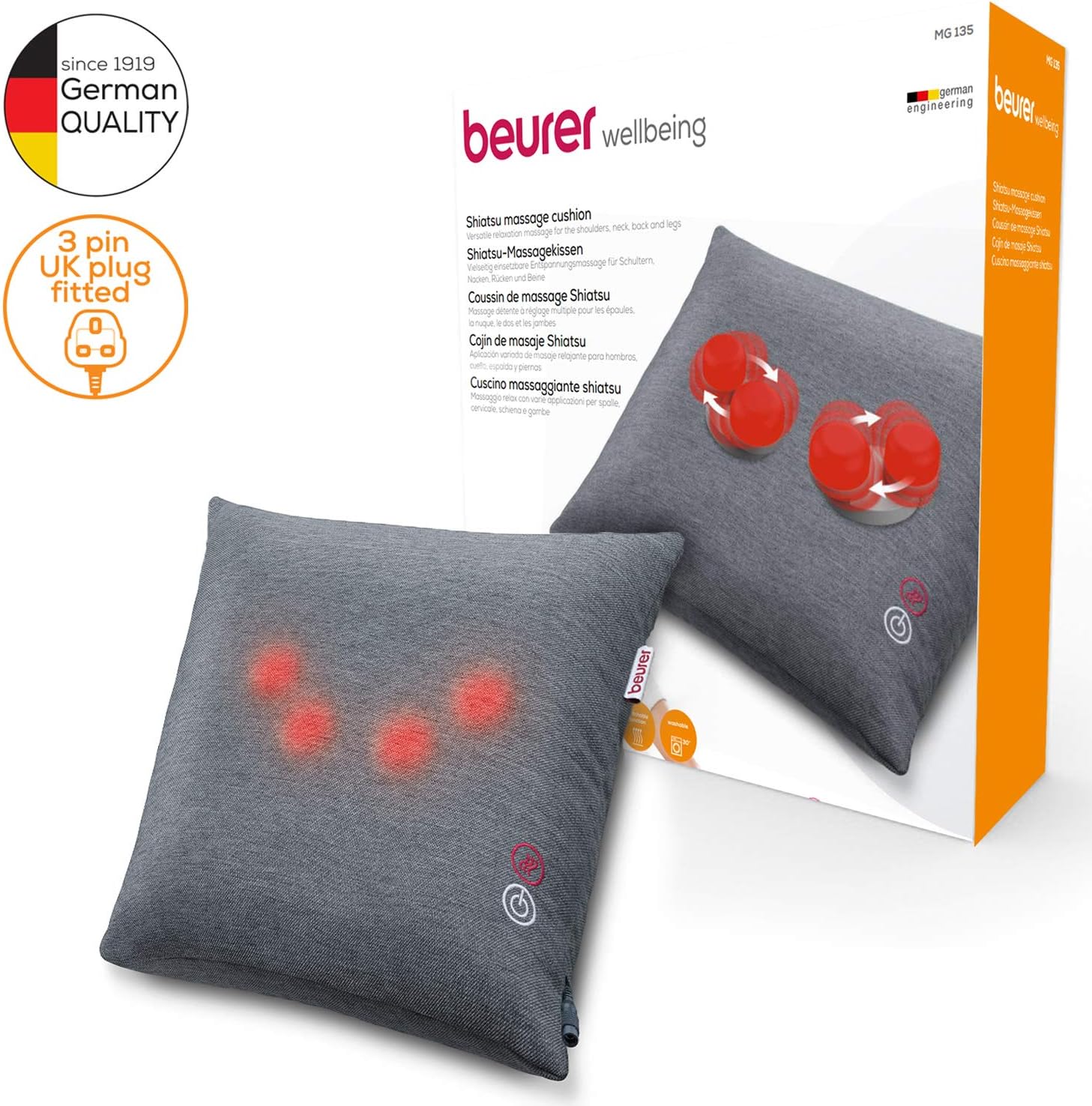 Beurer MG 135 SH Shiatsu Massage Pillow with Soothing Heat Beurer MG 135 SH Shiatsu Massage Pillow with Soothing Heat