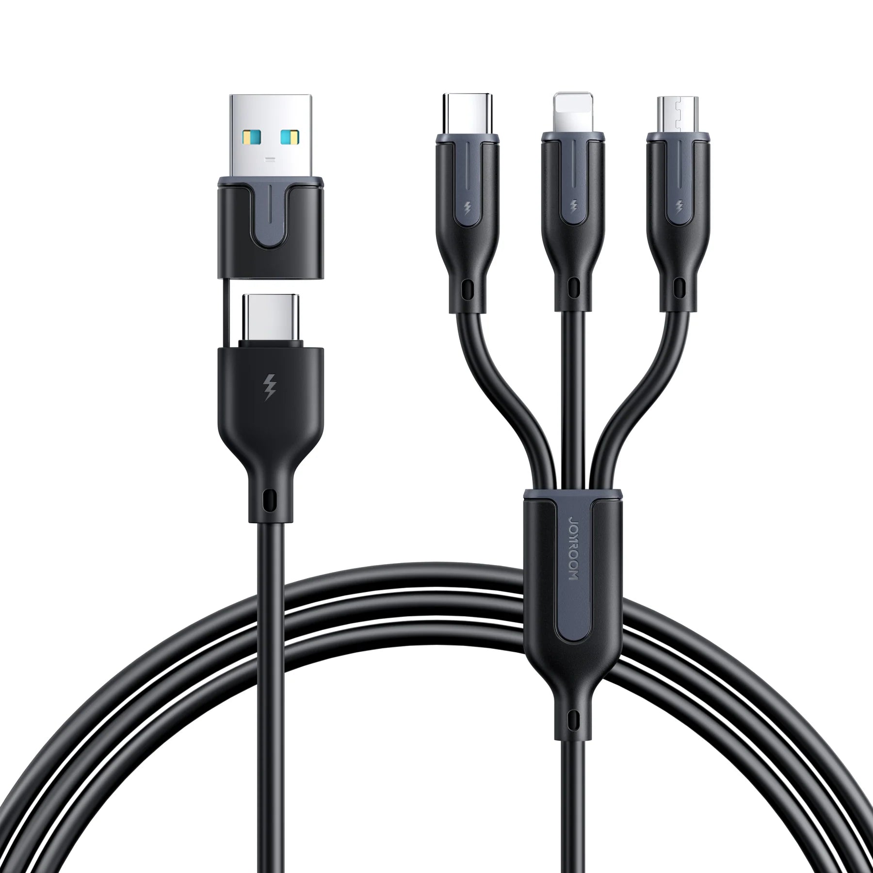 Joyroom S-2T3018A15 3.5A USB-A+Type-C to Lightning+Type-C+Micro 5-in-1 Charging Cable 1.2m