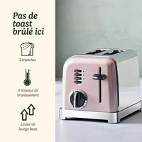 محمصة خبز 2 شرائح Cuisinart CPT160PIE | فولاذ وردي