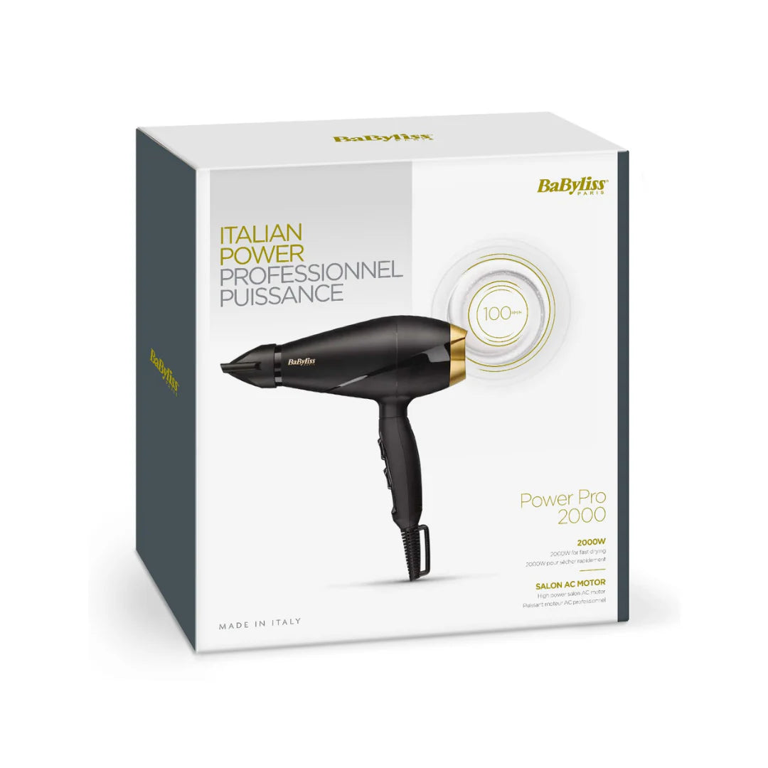 Babyliss Power Pro 2000 Hair Dryer, 2000 Watt, AC - 6704 Babyliss Power Pro 2000 Hair Dryer, 2000 Watt, AC - 6704