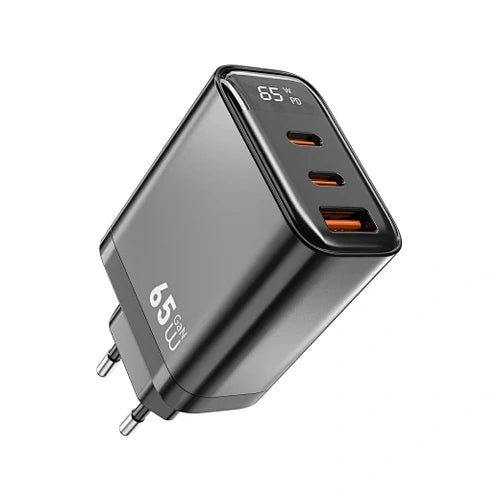 WIWU Firefly 65W GaN Fast Charger – 2 USB-C + 1 USB-A WIWU Firefly 65W GaN Fast Charger – 2 USB-C + 1 USB-A