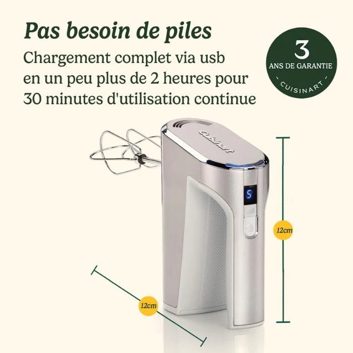 خلاط يدوي لاسلكي Cuisinart RHM100E | أسلاك ستانلس ستيل