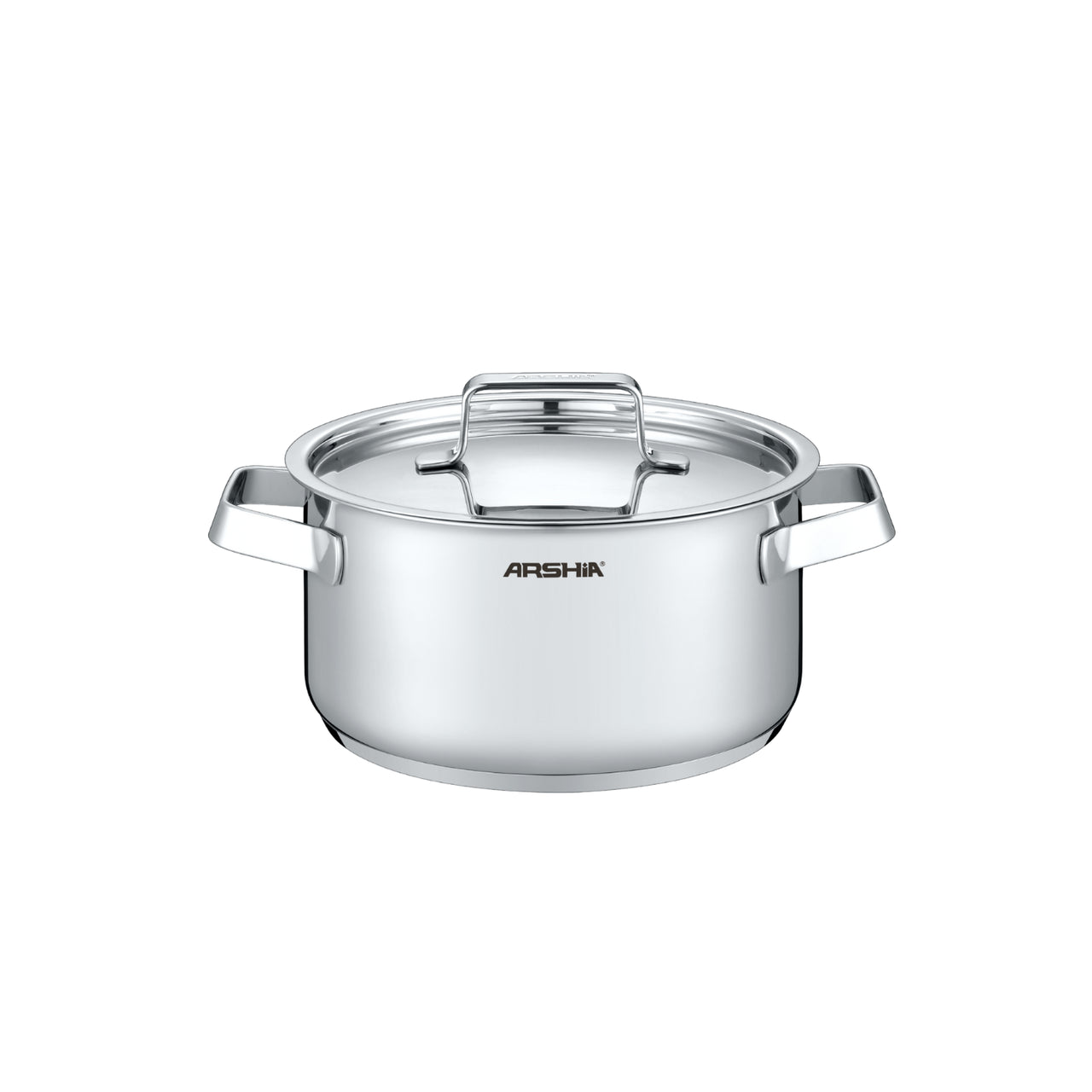 Arshia 22cm Stainless Steel Cooking Pot with Metal Lid