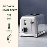 CUISINART 2 Slice Toaster 900W CPT160SU | Pearl Silver Toaster