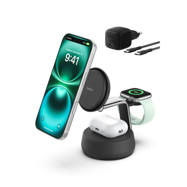 Belkin UltraCharge Pro 3-in-1 Magnetic Charging Dock WIZ040kqCH Belkin UltraCharge Pro 3-in-1 Magnetic Charging Dock WIZ040kqCH