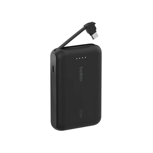 Belkin Power Bank 10K with Integrated USB-C Cable - Lightweight Fast Charging