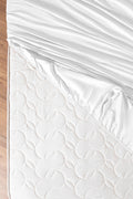 Madame Coco Ciel 100% Cotton Sateen Fitted Sheet – Silky Soft Double Bed Sheet in White