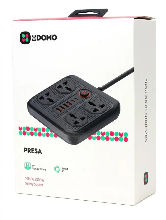 DOMO Bundle - PRESA 10in1 Safety Socket + ALFONSA USB-C Fast Charging Cable