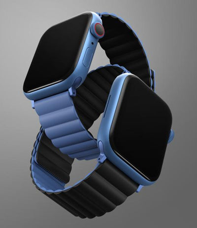 UNIQ Revix Reversible Magnetic Apple Watch Strap 49/45/44/42mm - Caspian (Blue/Black)