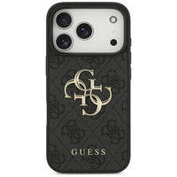 جراب GUESS MagSafe 4G من الجلد الصناعي لهاتف ايفون 17 برو ماكس - أسود